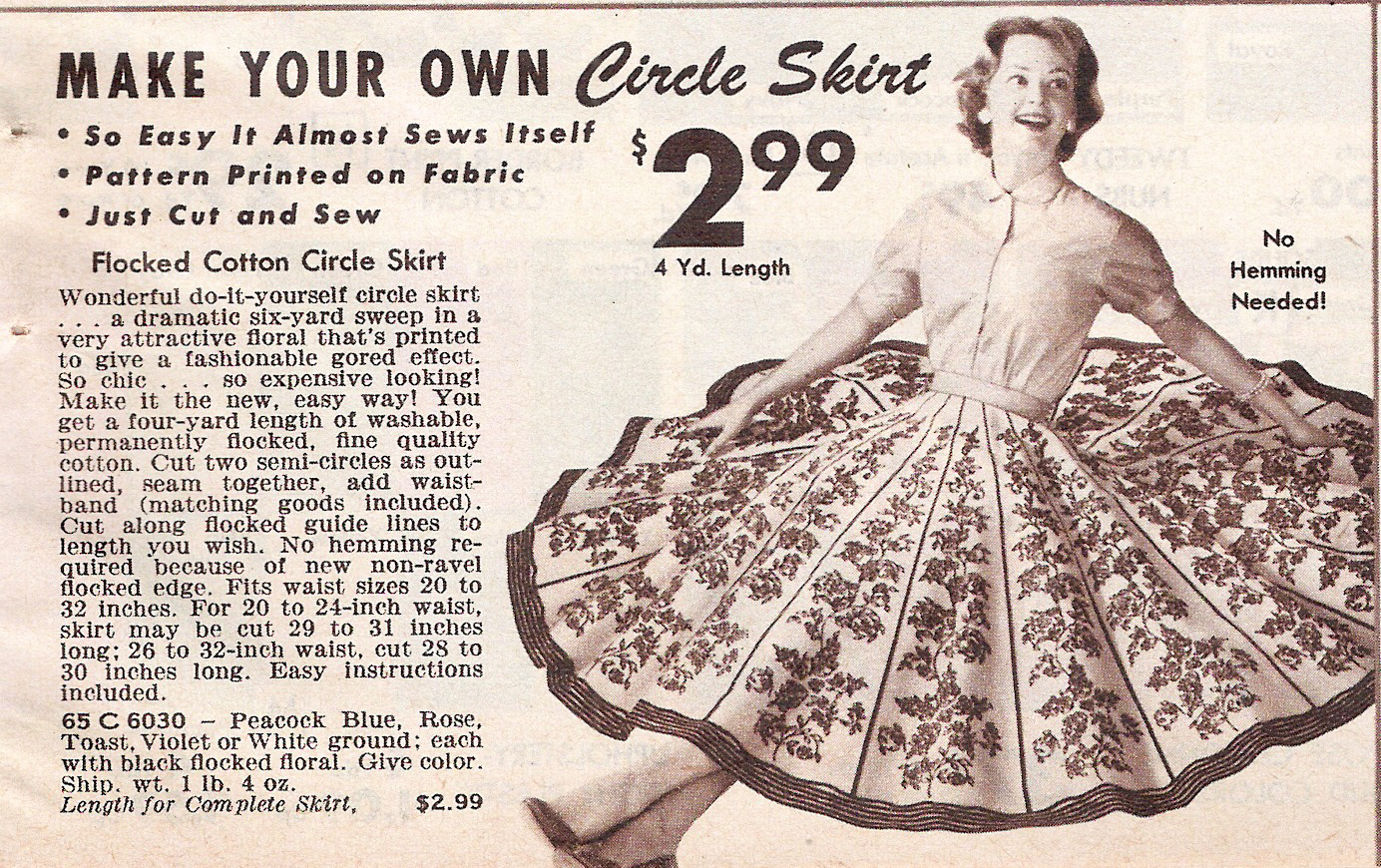 50s style skirt pattern best sale