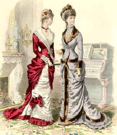 Fashion Plate, 1879 of two afternoon gowns