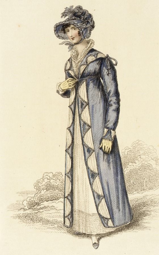 Walking dress with Redingote, La Belle Assemblée, 1815