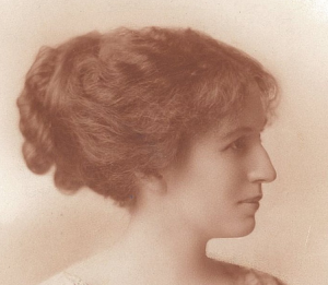 Front view of a typical 1912 hairstyle