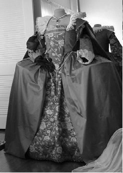 Photograph of the gown in progress
